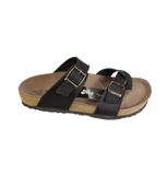 YAZKIŞ Kadın Siyah çift Tokalı Parmak Geçkili Terlik thumbnail 2