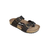 YAZKIŞ Kadın Siyah çift Tokalı Parmak Geçkili Terlik thumbnail 1