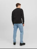 JACK JONES Bisiklet Yaka Önü Yazılı Erkek Sweatshirt 12241694 - 2