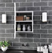 Banyo Dolabı Aynalı / Lavabo Üstü Dolap  / Flora Side (Beyaz) 45x60cm - 2