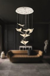 Eray Aydınlatma 1205-5+1 6 Li Krom Led Avize thumbnail 2