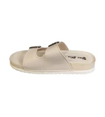 YAZKIŞ Kadın Siyah Krem Çift Tokalı Rahat Taban Terlik thumbnail 6