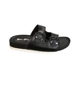 YAZKIŞ Kadın Siyah Krem Çift Tokalı Rahat Taban Terlik thumbnail 3