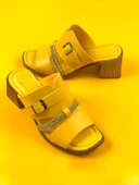 Basskan Jass Sarı Ökçeli Hazır Ortopedi Taban Taşlı Terlik thumbnail 2