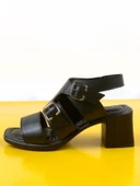 Basskan Jabb Sİyah Ökçeli Hazır Ortopedi Taban Terlik Sandalet thumbnail 3