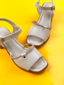 Basskan Jakk Bej Ökçeli Hazır Ortopedi Taban Taşlı Terlik Sandalet thumbnail 3