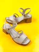 Basskan Jakk Bej Ökçeli Hazır Ortopedi Taban Taşlı Terlik Sandalet thumbnail 2