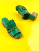 Basskan Jass Yeşil Ökçeli Hazır Ortopedi Taban Taşlı Terlik thumbnail 2