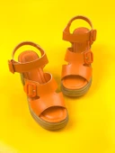 Basskan Turuncu Hennd Ortopedik YÜksek Taban Yüksek Topuk Sandalet thumbnail 2