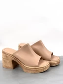 Basskan Nut Denve Cilt Hazır Yüksek Topuk Platform Ortopedik Konfor Taban Topuklu Terlik Ayakkabı thumbnail 3