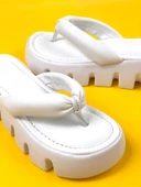 Basskan Beyaz Pund Yüksek Konfor Ortopedik Taban Parmak Arası Terlik thumbnail 3