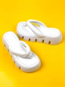 Basskan Beyaz Pund Yüksek Konfor Ortopedik Taban Parmak Arası Terlik thumbnail 2