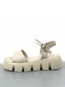 Basskan Kerl Bej Yüksek Taban Bilekten Bağlama Sandalet thumbnail 1