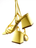 Basskan Sarı Moys İpli Alçak Topuk Sandalet - 3