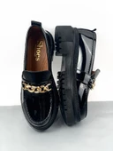 Basskan Sİyah Doxy Rugan Poli Ortopedik Konfor Taban Zincirli Oxford thumbnail 3