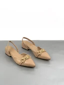 Basskan Bere Nut Tokalı Sivri Burun Sandalet Terlik Alçak Topuk thumbnail 3