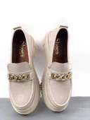 Basskan Bej Doxy Rugan Poli Ortopedik Konfor Taban Zincirli Oxford Makosen Yüksek Taban Ayakkabı thumbnail 2