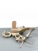 Basskan Nut Fonn Platform Topuklu Bilekten Sarmalı Biyeli Ayakkabı thumbnail 3