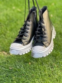 BASSKAN KADIN YENİ SİYAH BAĞCIKLI FERMUARLI GÜNLÜK YÜRÜYÜŞ SNEAKER SPOR AYAKKABI - 1