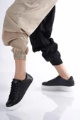BAYAN SİYAH KAPİTONE DETAYLI SNEAKER - 3