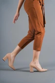 BAYAN NUT MERİ CİLT SİVRİ BURUN STİLETTO AYAKKABI thumbnail 2