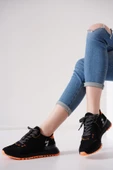 BAYAN SİYAH TURUNCU FİLE VE BAĞCIK DETAYLI SNEAKER GÜNLÜK SPOR AYAKKABI KECSP130 thumbnail 3