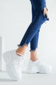 BASSKAN BAYAN BEYAZ YÜKSEK TABAN SNEAKER SPOR AYAKKABI SP150 - 3