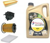 Total Peugeot 308 1.6 Dizel Yağ Bakım Seti + Total Quartz Ineo Ecs 5W-30 Partiküllü Motor Yağı 4 L - 1
