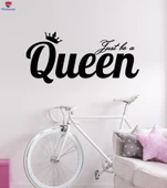 Dekorasyon Duvar Sticker Yazı Sadece Kraliçe Olun Güzellik Salonu Taç Çıkartmaları - 1