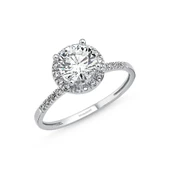 Beyaz Altın Tektaş Yüzük 1.00 karat Zirconia - 1