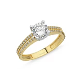 Altın Tektaş Yüzük 0.85 karat Zirconia - 1