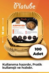 Pisirme Kagidi 100 adet Airfryer Yagli Kagit Xiaomi Philips Air Fryer Tüm Markalara Uyumlu Kare - 1