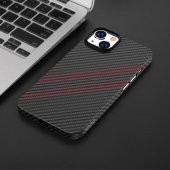 Coofbe Karbon Fiber Kamera Korumalı Desenli iPhone 14 Plus Kılıf Parmak İzi Bırakmaz 0.6MM Kalınlık - 5