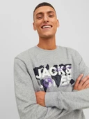 JACK JONES Yazılı Bisiklet Yaka Erkek Sweatshirt 12240211 thumbnail 7