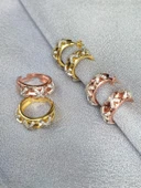 Üç Sıra Çarpı işareti Gümüş Küpe thumbnail 5