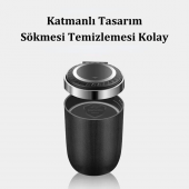 Üniversal Mavi Led Işıklı Yanmaz Koku Geçirmez Lüx Oto Küllük Dumansız Kapaklı Spor Araç İçi Küllük Araba Küllüğü Siyah - 2