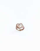 Pembe Mineli Ortası Taş Kalpli Gümüş Yüzük thumbnail 2