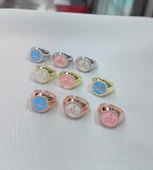 Pembe Mineli Arapça Allah Yazılı Gümüş Yüzük thumbnail 6