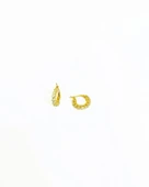 Büyük Beyaz Taşlı Halka Gümüş Küpe - 3