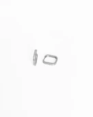 Tek Sıra Taşlı Kare Gümüş Küpe - 4