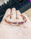 Renkli Baget Taşlı Gümüş Bilezik thumbnail 5