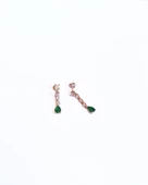 Renkli Damla Taş Sallantılı Gümüş Küpe thumbnail 2