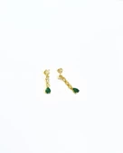 Renkli Damla Taş Sallantılı Gümüş Küpe thumbnail 3