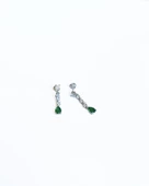 Renkli Damla Taş Sallantılı Gümüş Küpe thumbnail 4