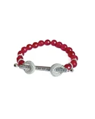 Renkli Doğal Taşlı Streç Gümüş Bileklik thumbnail 3