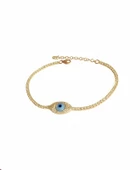 2 mm Suyolu Zincirli Opal Göz Gümüş Bileklik - 4