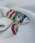 Lacivert Baget Taşlı Gümüş Yüzük - 2