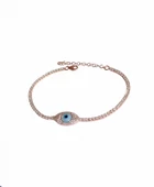 2 mm Suyolu Zincirli Opal Göz Gümüş Bileklik - 3