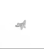 Baget Taşlı Gümüş Kelebek Yüzük - Ayarlanabilir Ölçü - 4