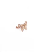 Baget Taşlı Gümüş Kelebek Yüzük - Ayarlanabilir Ölçü - 5